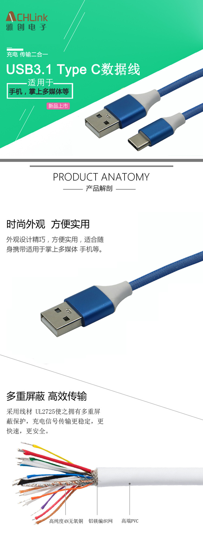 USB3.1 <a href='/product/' class='keys' title='點擊查看關(guān)于Type C數(shù)據(jù)線的相關(guān)信息' target='_blank'>Type C數(shù)據(jù)線</a>